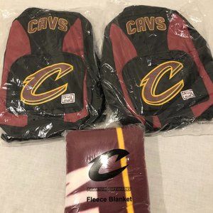 Cleveland Cavaliers Backpacks (2) and Throw